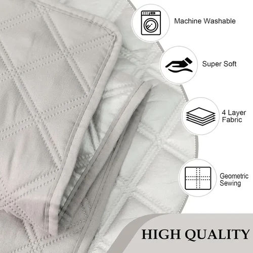 Vista 6 de HDCAXKJ Fundas de sofá esquineras para sofá seccional, protector de muebles, Gris claro, XXL