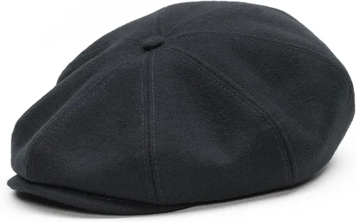 Vista 2 de Sterkowski Peaky Gorra de periódico 100% lana para hombre y mujer Gorra clásica y elegante de Paperboy Negro