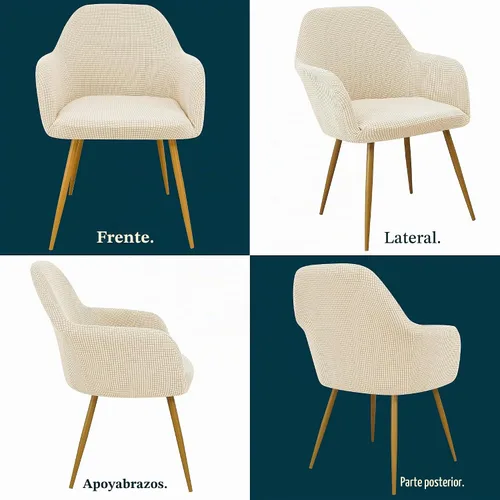 Vista 7 de Yonus - Juego de fundas para sillas Parsons de comedor, fundas de sillón extraíbles para silla de estar, solo funda, sin silla (1, beige)