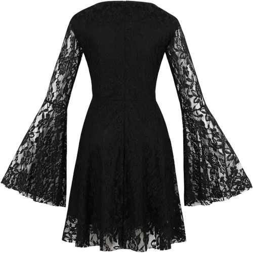 Vista 2 de Wellwits Vestido vintage retro vintage de los años 40 y 50 para mujer