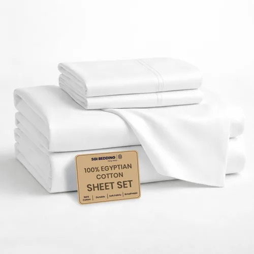 Vista 39 de SGI bedding Sábanas 100% algodón egipcio, tamaño individual, sábanas de hotel de lujo de 1000 hilos, bolsillo profundo de 18 pulgadas, suave