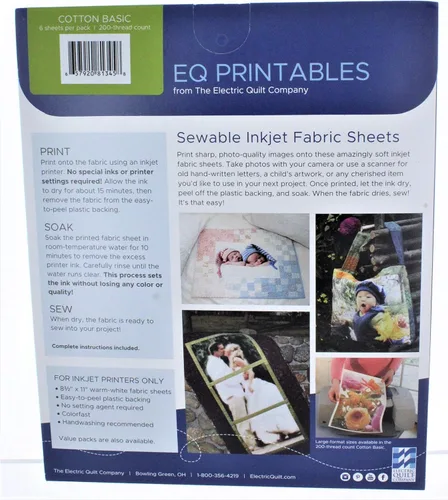 Vista 2 de Hojas de tela de inyección de tinta de EQ Printables