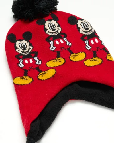 Vista 3 de Disney Conjunto de sombrero de invierno de Mickey Mouse y 2 pares de guantes o guantes edad 2-7