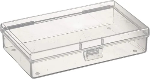 Vista 5 de Goodma Caja organizadora rectangular de plástico transparente con tapas con bisagras para objetos pequeños y otros proyectos de manualidades