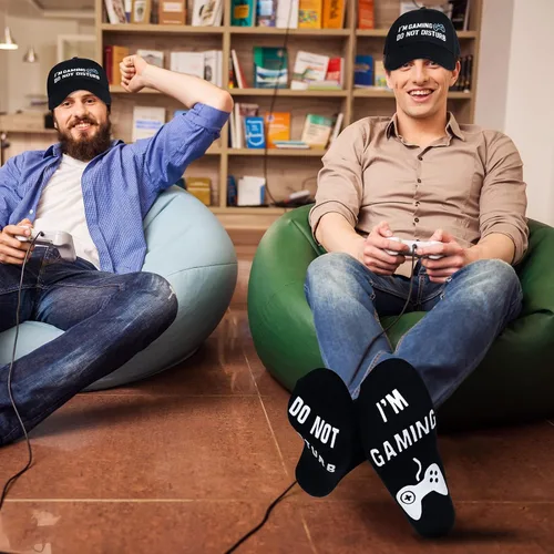 Vista 5 de Novelty Gamer Socks Beanie Winter Hat Baseball Cap,Funny Idea for Teens Boys Men Teenagers