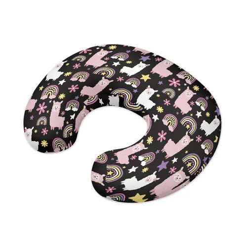 Vista 2 de Funda de almohada de lactancia de alpaca arcoíris para alimentación con biberón, funda de almohada de lactancia transpirable extraíble para bebé