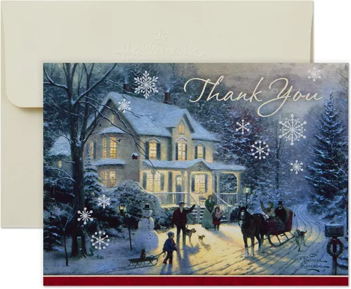 Vista 7 de Hallmark Tarjetas de Navidad en caja, puerta roja invernal (16 tarjetas de Navidad con sobres)