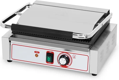 Vista 8 de Parrilla comercial Panini Prensa plana Sandwich Maker Industrial Panini Machine Single Grill Grande (parrilla de prensa Panini estándar)