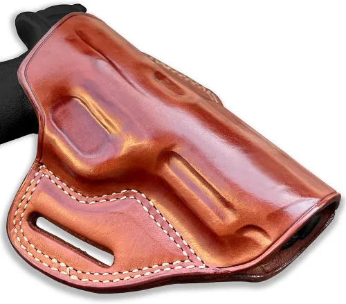 Vista 5 de Walther PDP - Funda de piel prémium para panqueques, 0.354 in, 4.5 pulgadas, mano derecha, color marrón #1606#