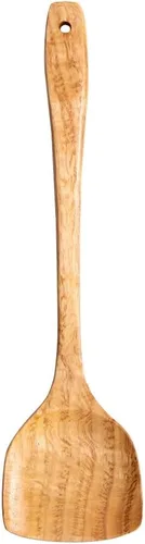 Vista 8 de Espátula de madera para cocinar, espátula de cocina de mango largo, pala de arroz, espátula antiadherente, cucharas de madera, raspador, cuchara