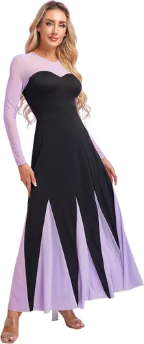 Vista 2 de Vestido largo de manga larga para mujer, estilo steampunk, gótico, victoriano, sirena, disfraz de bruja marina