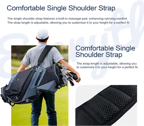 Vista 5 de UNIHIMAL Bolsa de carrito de golf de 14 vías con divisor organizador y cubierta para lluvia Full-Length Dividers, Rain Cover Included, Easy-Carry