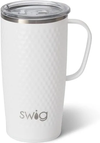 Vista 53 de Swig Life Taza de Viaje de 18 oz, Vaso Aislante con Asa y Tapa, Taza de Café de Viaje, Compatible con Portavasos, Acero Inoxidable, Vaso de 18 oz