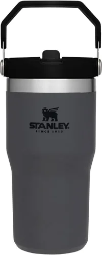 Vista 88 de STANLEY IceFlow 2.0 - Vaso con pajilla abatible con asa, 30 onzas, tapa giratoria y popote abatible, botella de agua a prueba de fugas, acero Tiza