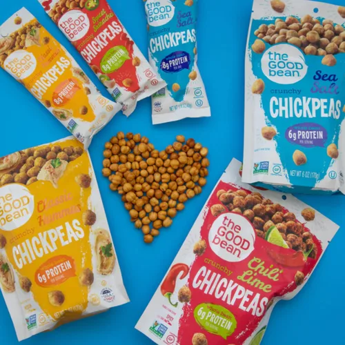 Vista 7 de The Good Bean Garbanzos crujientes – Sweet Sriracha – (paquete de 10) paquete de 1.4 onzas – Frijoles de garbanzos tostados – Snack vegano con buena