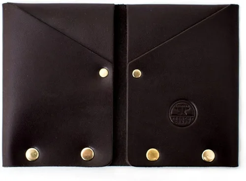 Vista 4 de American Bench Craft Cartera de cuero remachado con bolsillo frontal para hombre