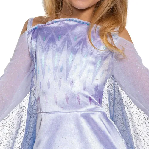 Vista 3 de Disney Frozen 2 - Disfraz de Elsa para niñas, vestido clásico y traje de capa