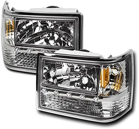 Vista 5 de Faros delanteros LED con esquina+luces de señal de parachoques, color negro, compatible con Jeep Grand Cherokee 1993-1998