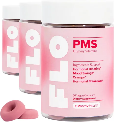 Vista 4 de Gomitas O Positiv FLO para SPM de las Mujeres - Alivio Proactivo del SPM - Se enfoca en los brotes hormonales, la hinchazón, los calambres