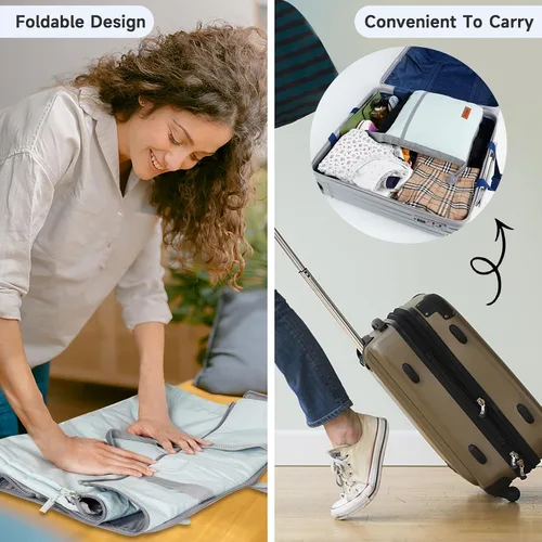 Vista 6 de Ytonet Bolsas de ropa plegables para viajes, bolsa de viaje convertible para deportes, Azul, Plegable