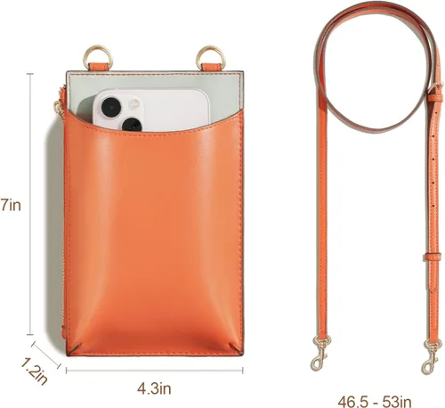 Vista 6 de ROWNYEON Monederos pequeños para teléfono celular para hombres y mujeres, portátil, ligero, casual, diario, para viajes, tarjetero de crédito