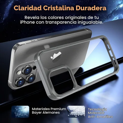 Vista 4 de TAURI Funda para iPhone 15 Pro de Titanio, [No se Amarillea] con Protector de Pantalla, [Protección contra Caídas de Grado Militar] Funda