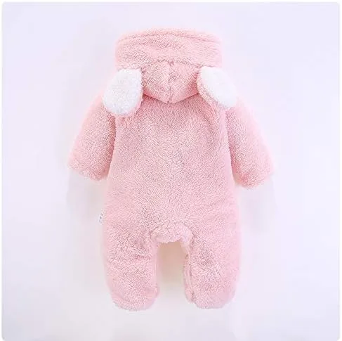 Vista 3 de VNVNE - Enterizo con capucha para recién nacido, traje para la nieve, con diseño de caricaturas, de oso, de forro felpa