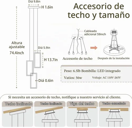 Vista 7 de ykolupty Moderno candelabro LED ajustable colgante negro lámpara colgante 3 luces rectangulares candelabros para cocina, escalera de isla comedor 3