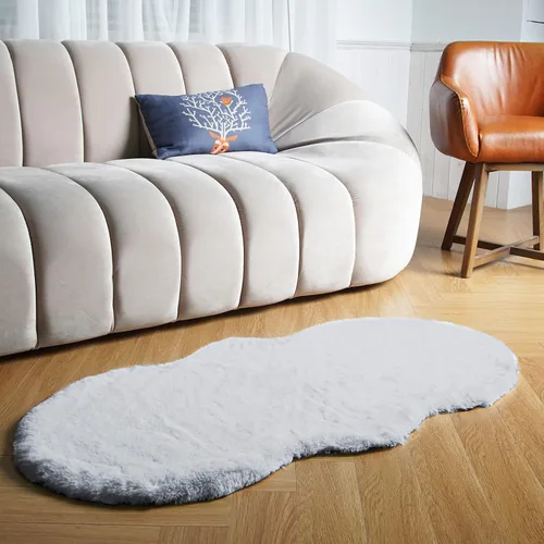 Vista 31 de Latepis Alfombra Pequeña Negra Esponjosa 2x3 pies Manta de Piel Sintética de Conejo Alfombra Suave Lavable Alfombras Peludas Shag para Dormitorio