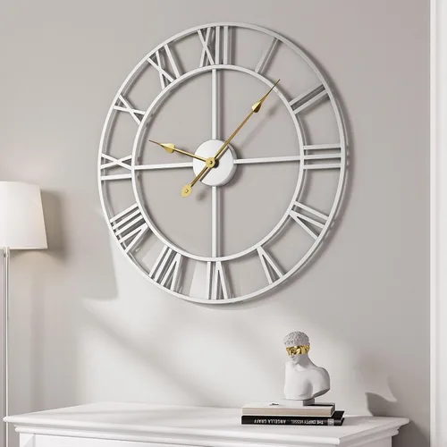 Vista 29 de Cuspin Reloj de pared de 24 pulgadas con engranajes, reloj de metal
