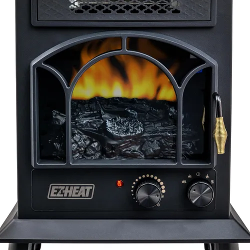 Vista 8 de Calentador Eléctrico de Chimenea EZ-HEAT con Efecto de Llama, Termostato Ajustable, Configuración de Doble Calor y Protección contra