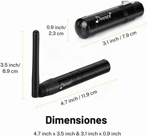 Vista 5 de Donner DMX512 Controlador inalámbrico Dfi DJ 2.4G DMX inalámbrico 7 receptores versión corta con cúpula de luz y 1 transmisor control de iluminación