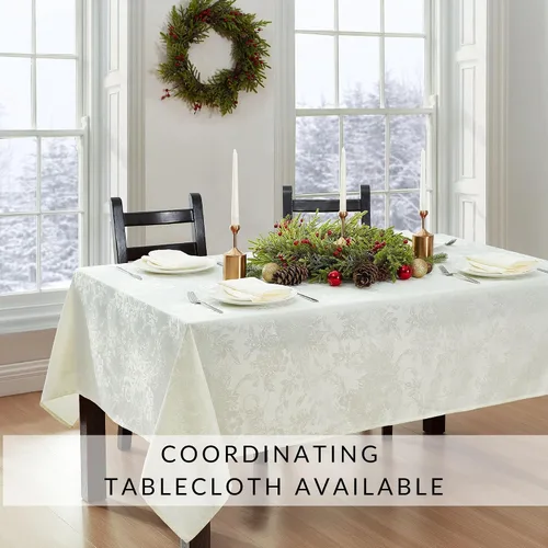 Vista 5 de Poinsettia Elegance – Juego de 4 manteles individuales de jacquard, colección navideña
