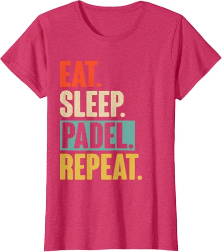 Vista 13 de Eat Sleep Padel Repeat - Camiseta de pádel retro vintage, Negro