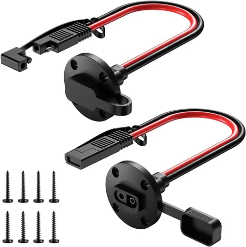 Vista 8 de Conector SAE Enchufe de Alimentación Puerto Lateral de Pared, Cable de 10 AWG Resistente a la Intemperie Conector de Montaje en Panel de Conexión