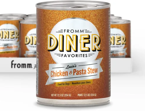 Vista 14 de Fromm Diner Favorites Bella's Beef Barkundy Stew - Comida húmeda prémium para perros, receta de carne de res, caja de 12 latas
