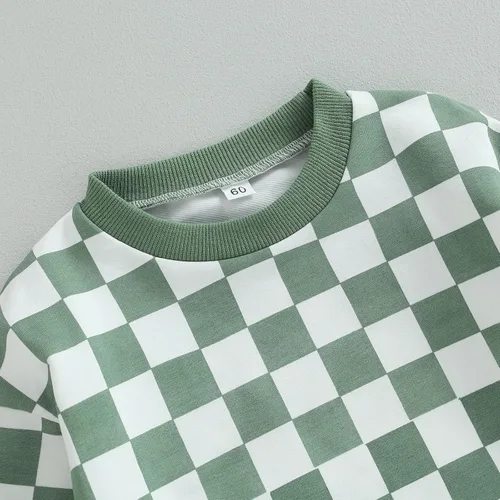 Vista 12 de Karuedoo Sudadera a cuadros para bebé niño y niña, mameluco de gran tamaño, manga larga, con burbujas, ropa neutra para otoño