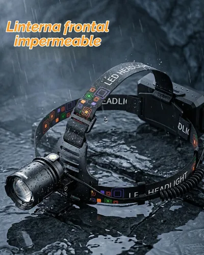 Vista 9 de Linterna frontal recargable con luz de doble color y sensor de movimiento, 1000 lúmenes, linterna de cabeza súper brillante, IPX6 impermeable