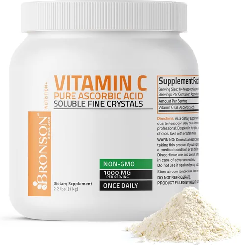 Vista 8 de Vitamina C en polvo, pura absorción, ácido soluble de Bronson Labs, 1