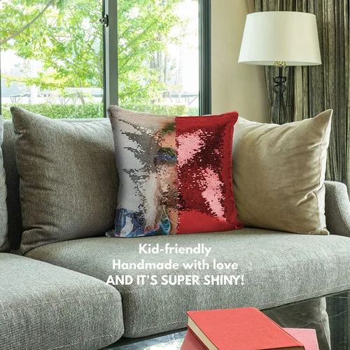 Vista 7 de lingling design Fundas de almohada personalizadas con lentejuelas Funda de almohada reversible personalizada para Navidad, cumpleaños o cualquier