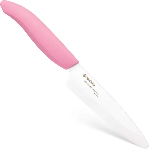Vista 10 de Kyocera Revolution Cuchillo de cerámica utilitario de 4-1/2 pulgadas, mango naranja, hoja blanca
