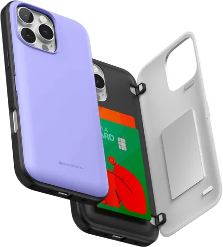 Vista 13 de GOOSPERY Parachoques magnético para puerta compatible con iPhone 15, funda con tarjetero, cartera con cierre magnético automático, protector de Azul
