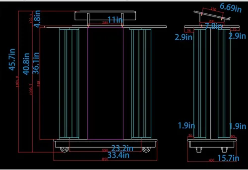 Vista 6 de Soporte de podio acrílico transparente, podio de piso con ruedas, plataforma de lectura vertical con luces LED, escritorio de recepción rodante