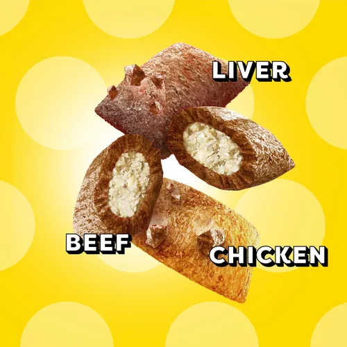 Vista 5 de Temptations MixUps Backyard Cookout - Golosinas crujientes y suaves para gatos, bolsa de 3 onzas (paquete de 12) Chicken, liver & beef flavors