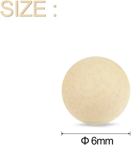Vista 2 de uxcell 100 bolas redondas de madera maciza de 0.236 in de diámetro, cuentas de madera maciza sin terminar, pequeñas bolas naturales
