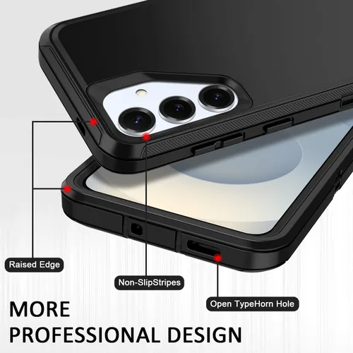 Vista 4 de Funda para Samsung Galaxy S25 Plus/S24 Plus [a prueba de golpes] [3 capas] [grado militar] protección de cuerpo completo, resistente y resistente
