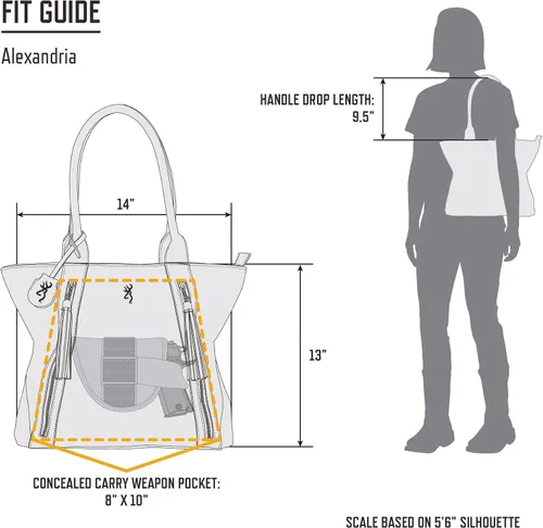 Vista 6 de Browning Concealed Carry Purse Premium Holstered Handbag with Safety Locking Option