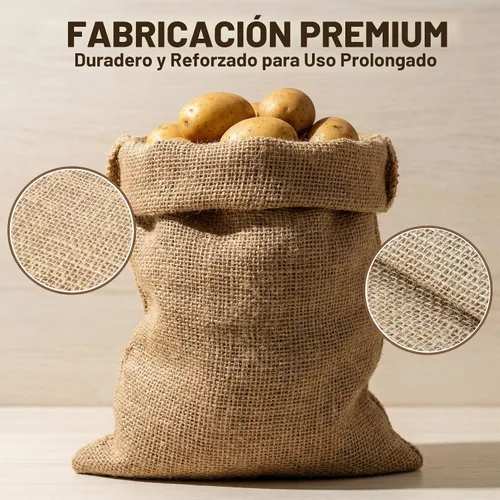 Vista 4 de MAQIHAN Bolsas de arpillera para plantas - 2 sacos grandes de arpillera