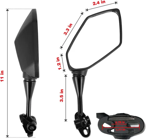Vista 3 de Mamiko Espejos retrovisores para motocicleta compatibles con CBR300R CBR500R CBR600 F4 F4I CBR600RR CBR1000RR CBR900 CBR919 CBR929 CBR954 VTR1000