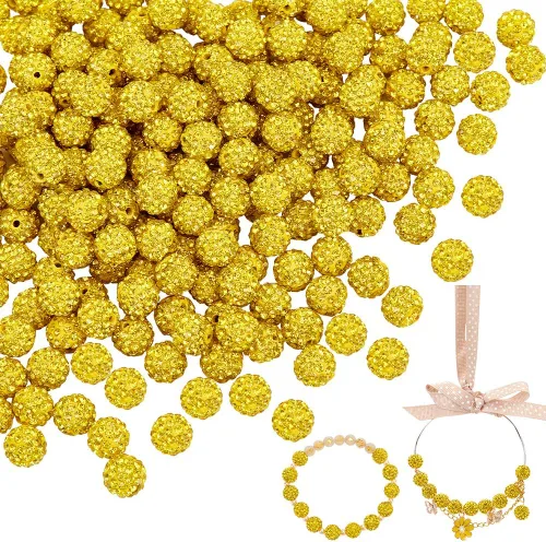 Vista 9 de PH PandaHall - 240 piezas de cuentas de strass en 24 colores, cuentas de cristal de 10 mm, cuentas de bola de discoteca con strass, cuentas